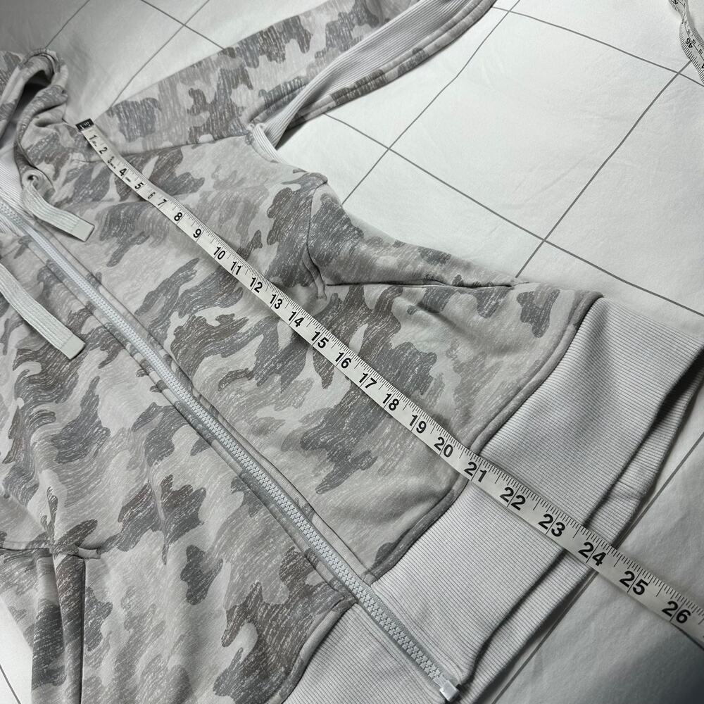 Athleta Jacket Womens Small White Gray Triumph Hoodie Camo Full Zip Athletic - Picture 8 of 8